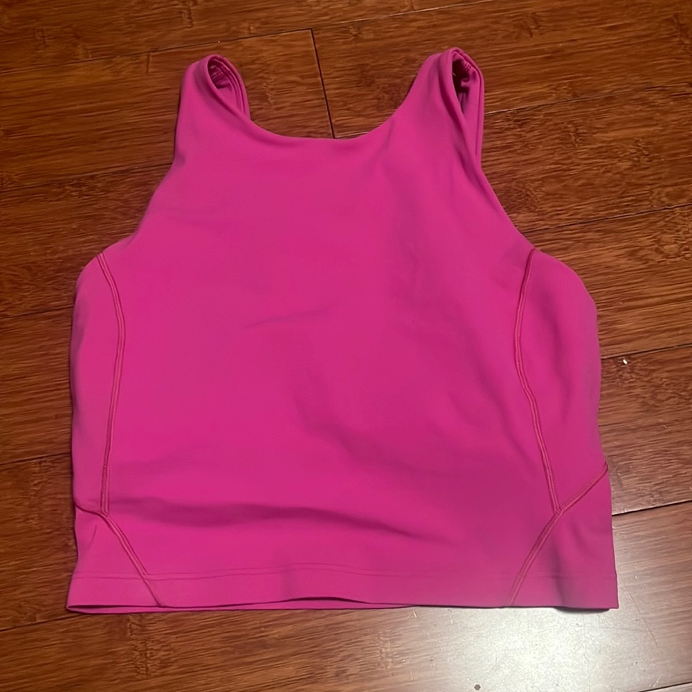 Hot pink lululemon crop top